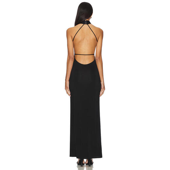 NBD Emma Rose The Annalise Gown black long dress open back size M NWT $198msrp - Picture 2 of 8